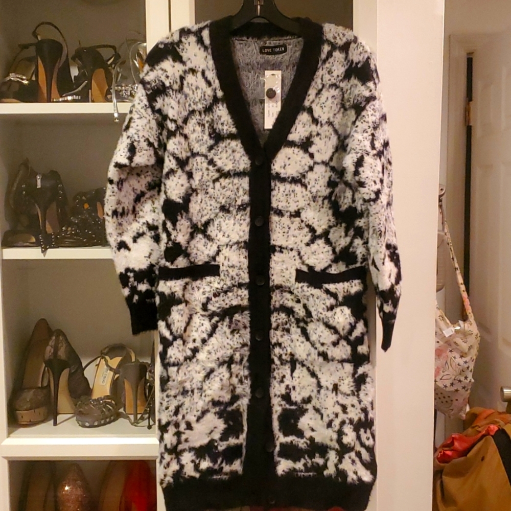 Black and white cardigan